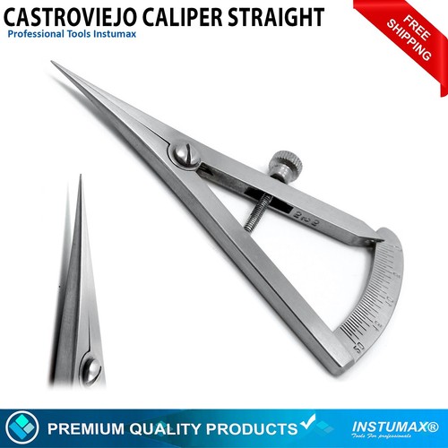 Compas De Mesure Castroviejo Courbé - Pour Chirurgie Dentaire Et Orthopédique - Acier Inoxydable, Marquage CE