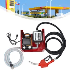 Electric Oil Fuel Diesel Gas Transfer Pump w/ Nozzle Meterr Oil Fuel Diesel 110V
