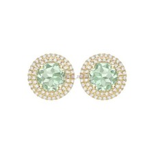 Natürliches Grün Amethyst Edelstein Vergoldet 925 Sterling Silber #1847