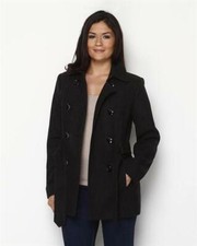 Nine West Dark Grey Wool Mix Button-up Coat