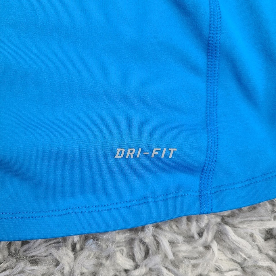 Nike Men's DriFit Running Long Sleeve 1/4 Zip Blue Pullover Size