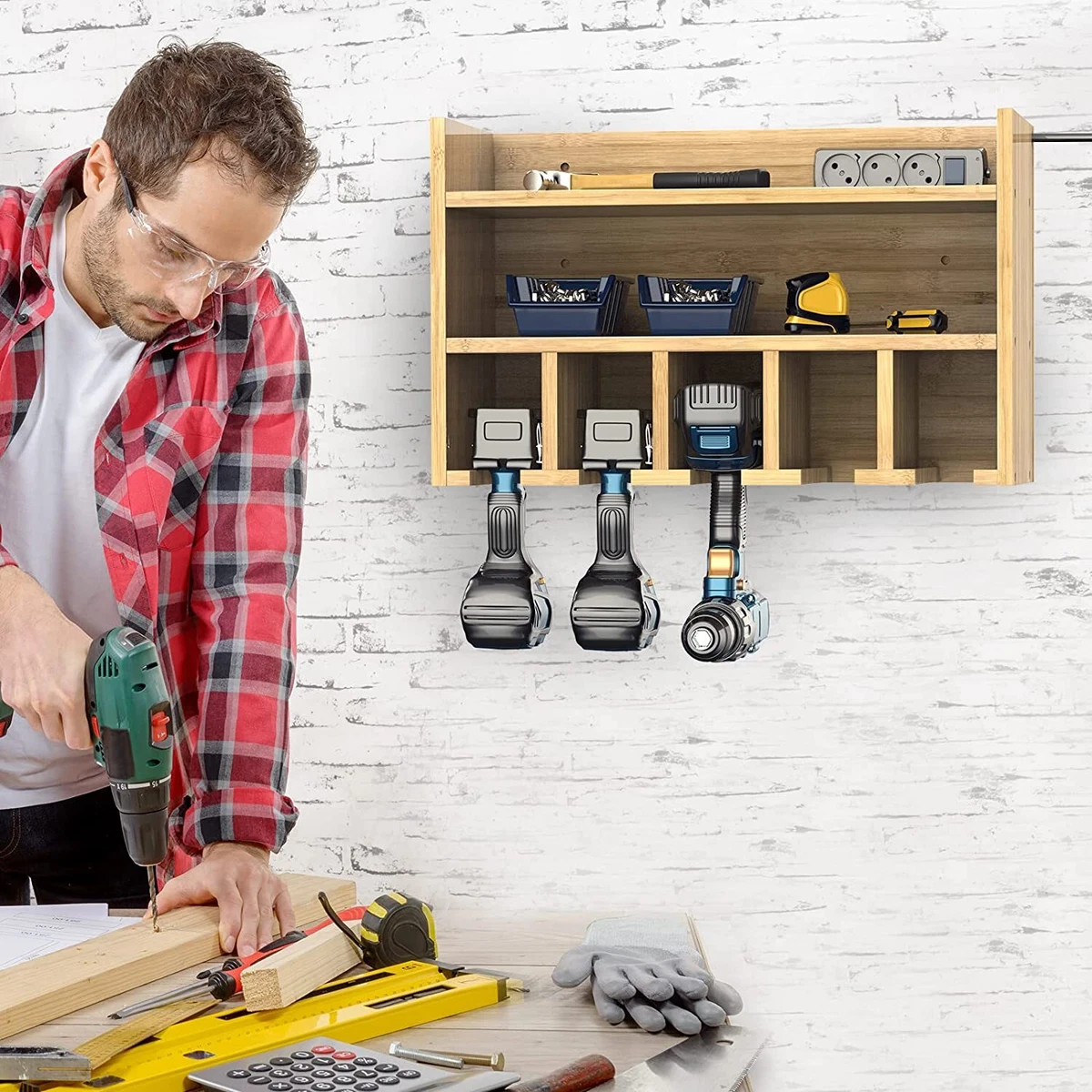 Power Tool Organizer for Tool Storage, Drill Holder Wall Mount