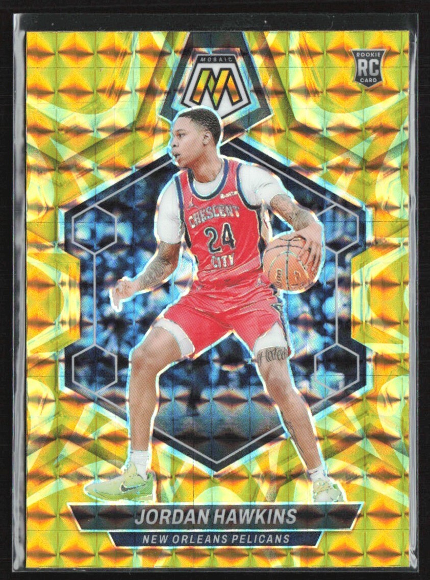 Jordan Hawkins 2023-24 Panini Mosaic Yellow Reactive RC #243 New Orleans