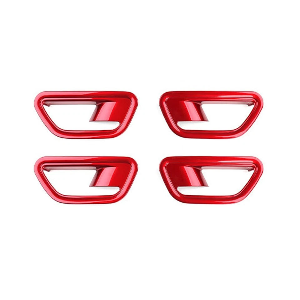 4pcs Gloss Red Inner Door Handle Bowl Cover Trim for Hyundai Kona SX2 2023-2025 - image 2 of 4