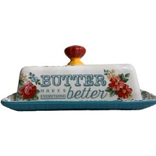 Pioneer Woman Floral Butter Dish Stoneware - 116254.01 Kitchenware 
