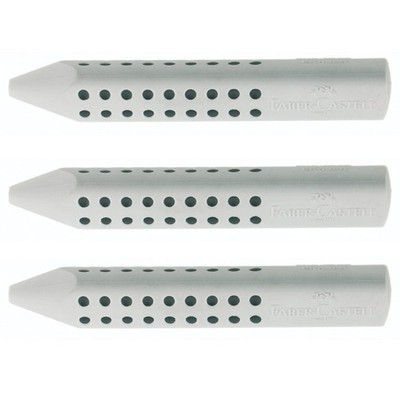 Faber-Castell - TRIANGULAR GRIP 2001 ERASER (BX 10) gray, 3  PACK
