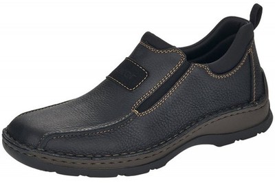 Rieker Herren Slipper Halbschuhe Schwarz Leder Optik Bequemschuhe 05363-00
