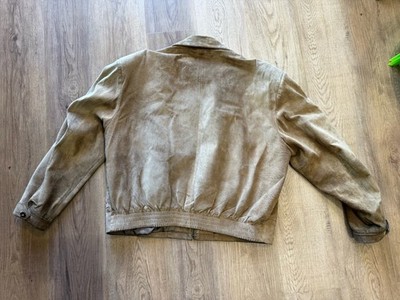 Vintage 70s/80s Golden Bear Suede Leather Jacket XL Patina USA
