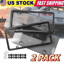 2x Unbreakable License Plate Coversframes Auto Tag Shield Protector Front Rear 2x Unbreakable License Plate Coversframes Auto Tag Shield Protector Front Rear