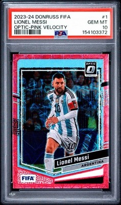 2023-24 Donruss Optic Lionel Messi #1 Pink Velocity Prizm /99 *PSA 10* Low Pop