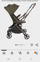 Baby Birds Owl Forest Green Pushchair, Folding Swivel Wheels Basket All-Terrain