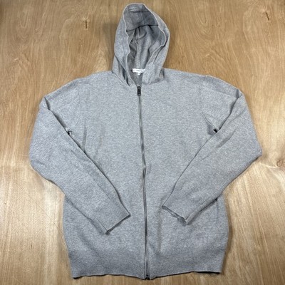 Arne Mens Medium Gray Full Zip Heavyweight Sweatshirt Stretch Pocket Gym Hoodie
