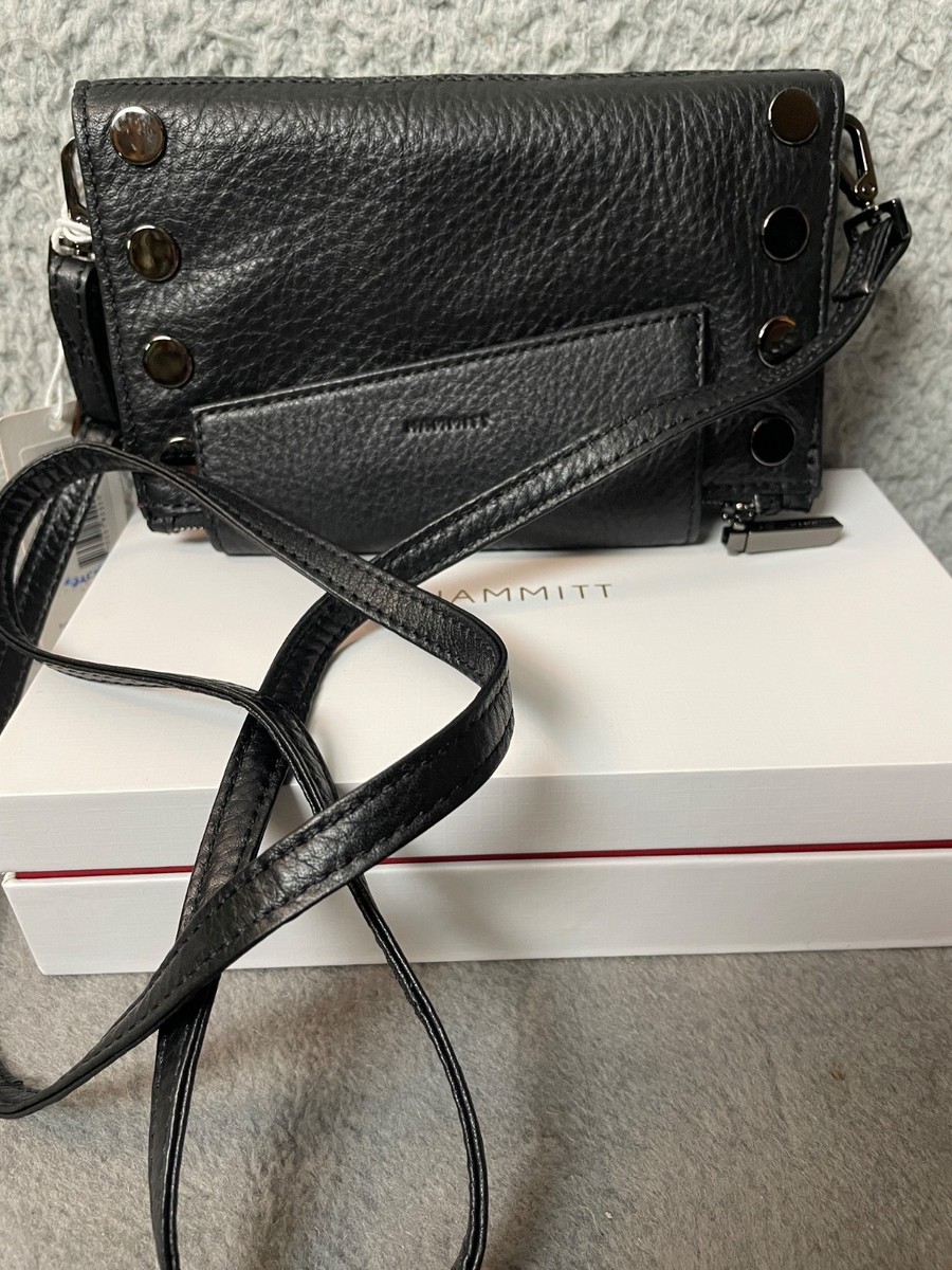 Hammitt Levy Black Wallet Clutch Crossbody Shoulder Handbag Leather GM In 