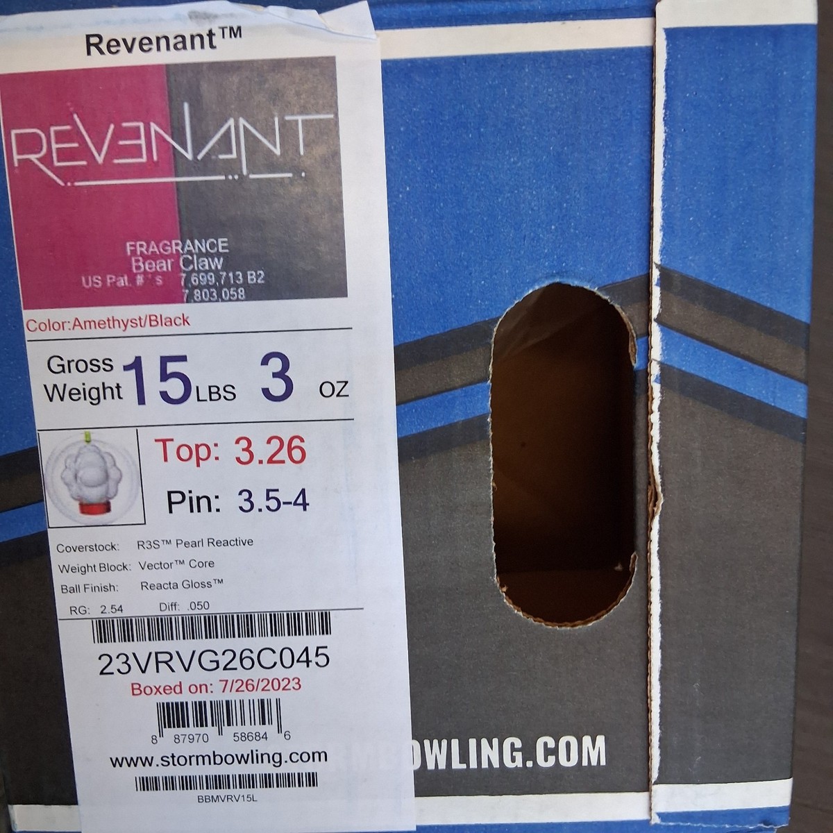 Storm Revenant bowling ball 15 LB. 1ST QUAL new ball in the box