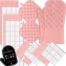 Oven Mitts Kitchen Towels Dishcloths with Pot Holders Sets 12PCS, Dish Towels Se