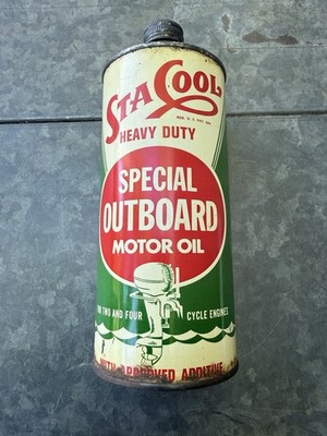 VINTAGE 1940 S STA-COOL OUTBOARD MOTOR OIL CAN