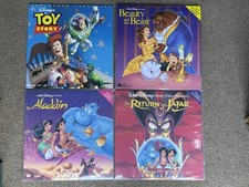4 Disney Laserdisc Toy Story, Beauty And The Beast, Aladdin, Return Of Jafar EUC