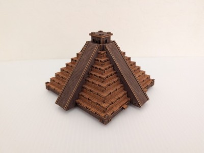 Maya Pyramid Wooden Puzzle Box Mechanical Brain Teaser Escape Room Style Game