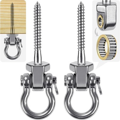 2 Pack Heavy Duty Stainless Steel Swing Hangers with Bearings for Porch, Patio