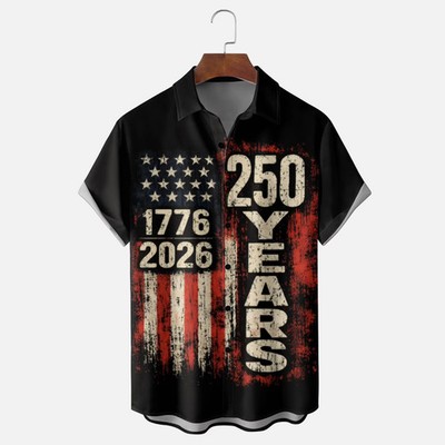Mens 3D Hawaiian Shirt USA Flag Patriotic