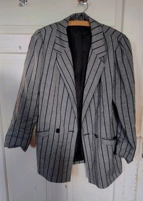 Toller Gestreifter Blazer Gr. 38 / M Canda C&A Grau Damen Fashion