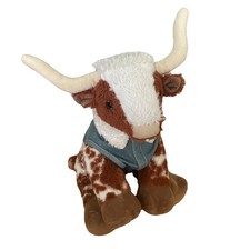 Build A Bear BAB Longhorn Spotted Bull Steer Cow Plush Farm Stuffed Animal Toy