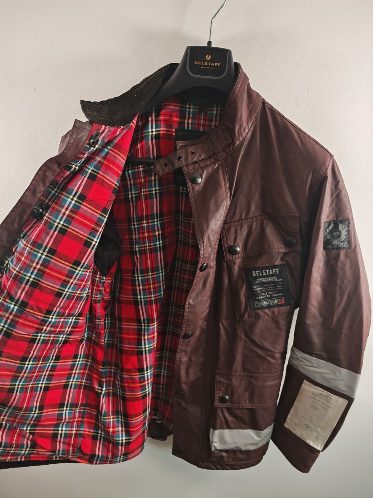 Belstaff Trialmaster 70th Anniversary Coated Cotton Jacket Rectory Red Mens IT50 image 5