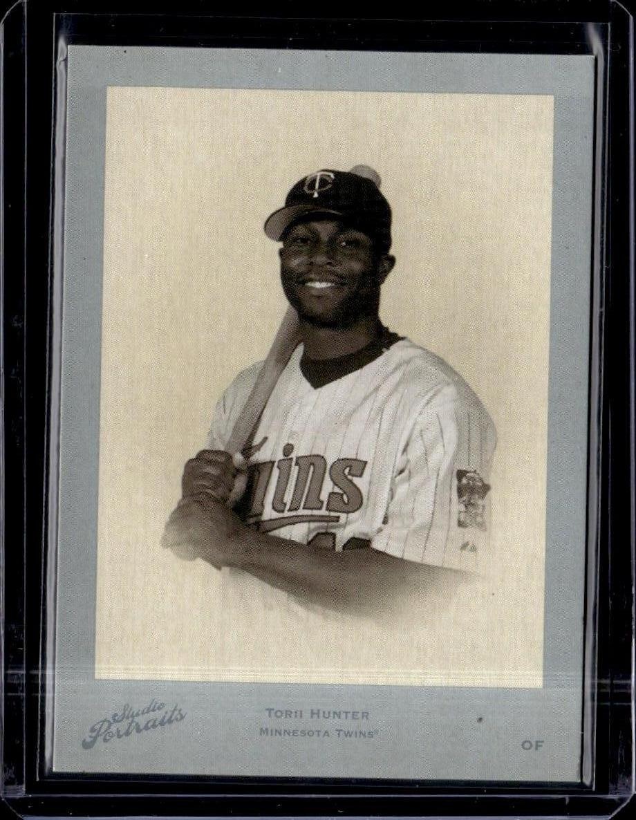 2005 Donruss Studio #SP-48 Torii Hunter Portraits Diamond Kings Sepia #/40