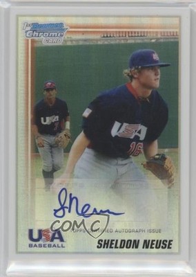 2010 Bowman Draft USA Team Refractor 151/199 Sheldon Neuse #USAA-20 Auto 4l3