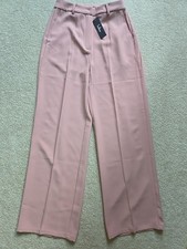 NWT Lulus So Get This Dusty Rose High-Waisted Wide-Leg Trouser Pants Sz M NEW