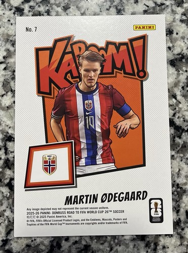 2025-26 Donruss Road To FIFA World Cup Martin Odegaard Oversized KABOOM! - Picture 2 of 2