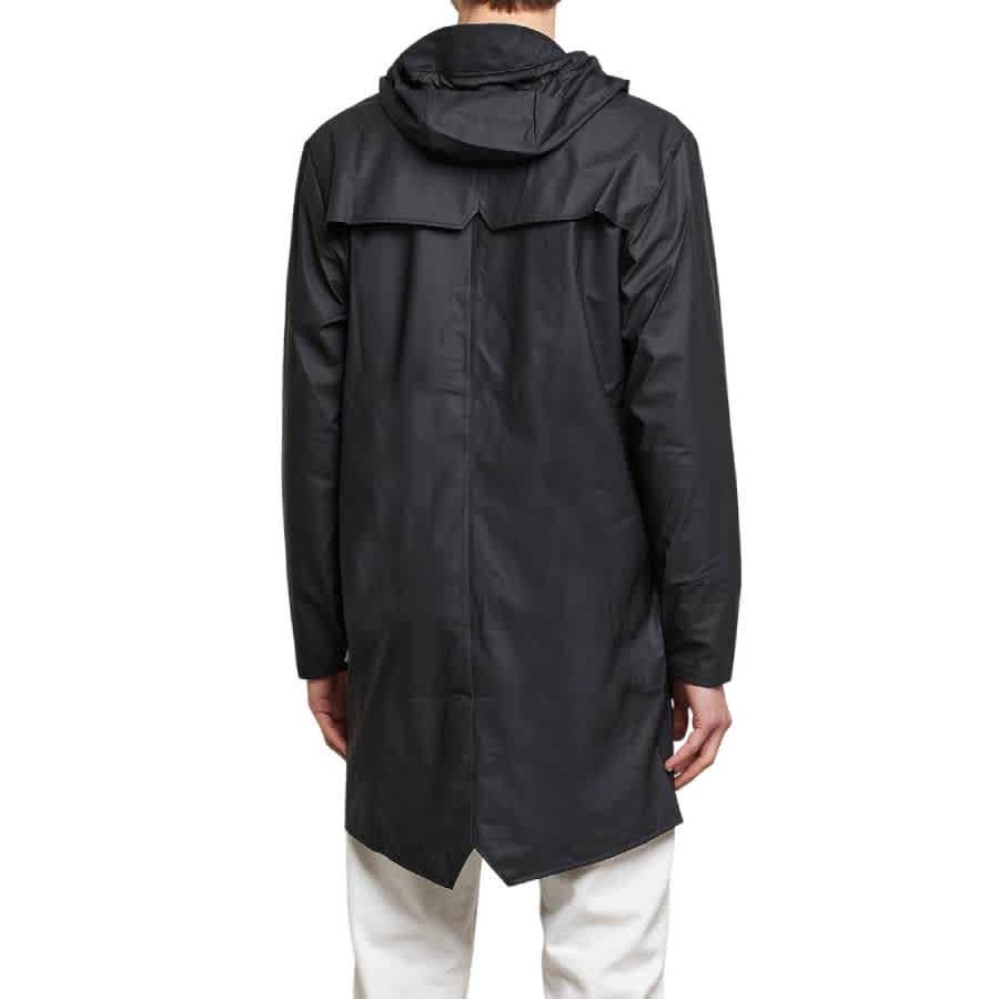 Rains Black Lightweight Waterproof Long Jacket