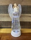 LED Light Up Glitter Swirling Angel Holding Dove, Memorial Angel New In Box — photo 5