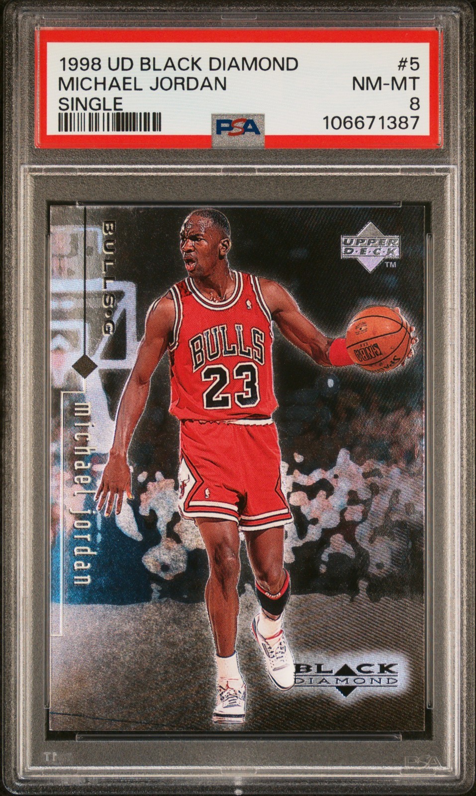 1998 UD Upper Deck Black Diamond Michael Jordan #5 Single - Chicago Bulls PSA 8