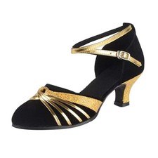 Scarpe da Ballo Donna Tango Latino Salsa - Chiuse Con Tacco 5 (Nero, 39