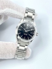 Ladies Omega Seamaster Aqua Terra 150m Black Dial 29mm Stainless Steel 2577.50 5