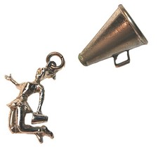 Vintage Silvertone Charms Cheerleader Megaphone .75" High School Games