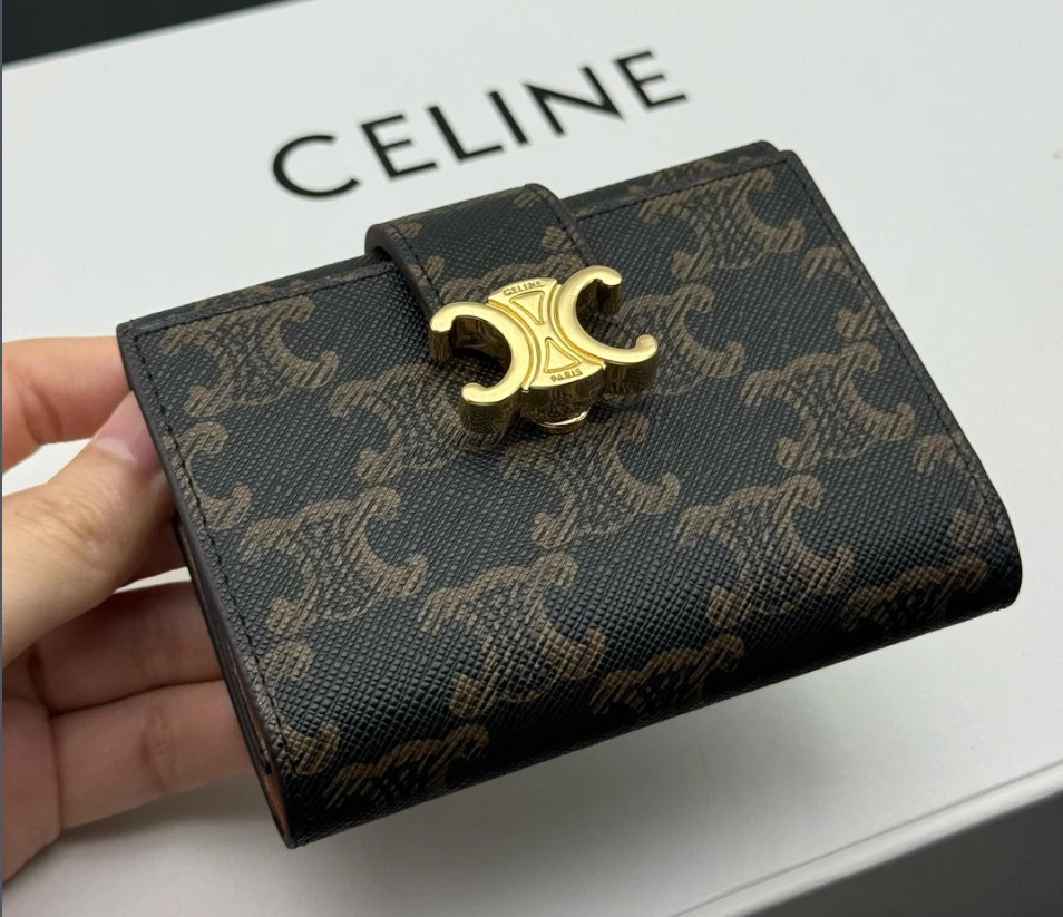 Celine Triomphe Canvas Small Fold Wallet – Top Quality | 10.5x8x2cm