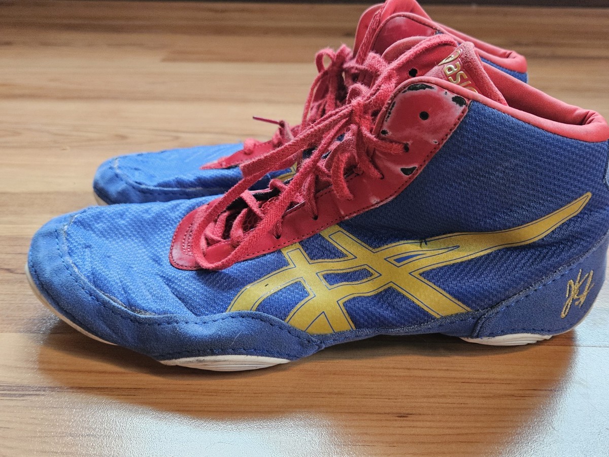 Asics JB Elite V2 Men's 10 Wrestling Shoes J501N Blue/Red/Gold USA