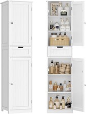 67" H Tall Bathroom Cabinet W/ 2 Doors 1 Drawer Narrow Bathroom Storage
