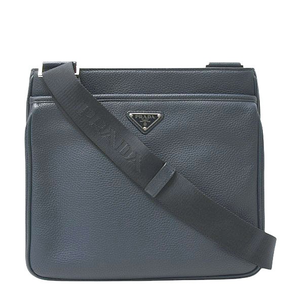 Prada Vitello City Shoulder Bag Crossbody Navy 2VH019 #058