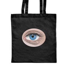 Borsa shopper nera classica 'Open Blue Eye' (ZB00018971)