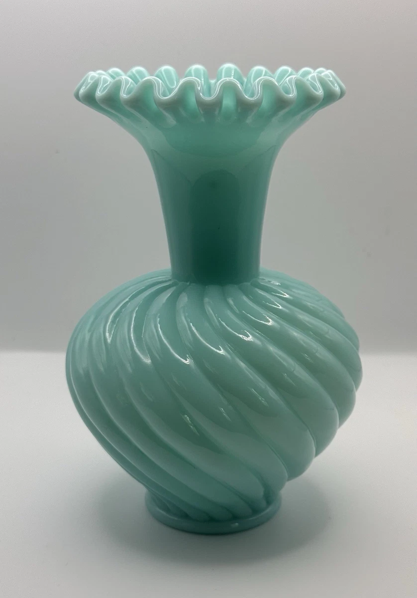 Fenton Blue Melon Vase for sale | eBay