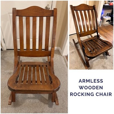 Wooden Rocking Chair Armless Folding Accent Chair