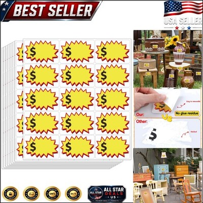 Value Pack: 300 Removable Price Tag Stickers, 2''x3'' for Yard Sale Success