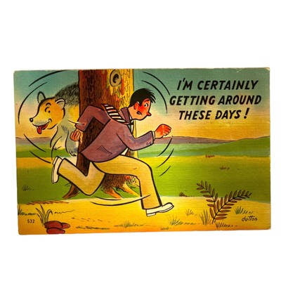 40's Dutton Getting Around Slogan Vintage Paper Ephemera Postcard #532 UNPOSTED