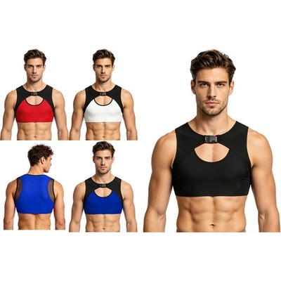 Männer Hemd Slim Fit Weste Farbblock Crop-Top Schnittlänge Unterhemd Läuft