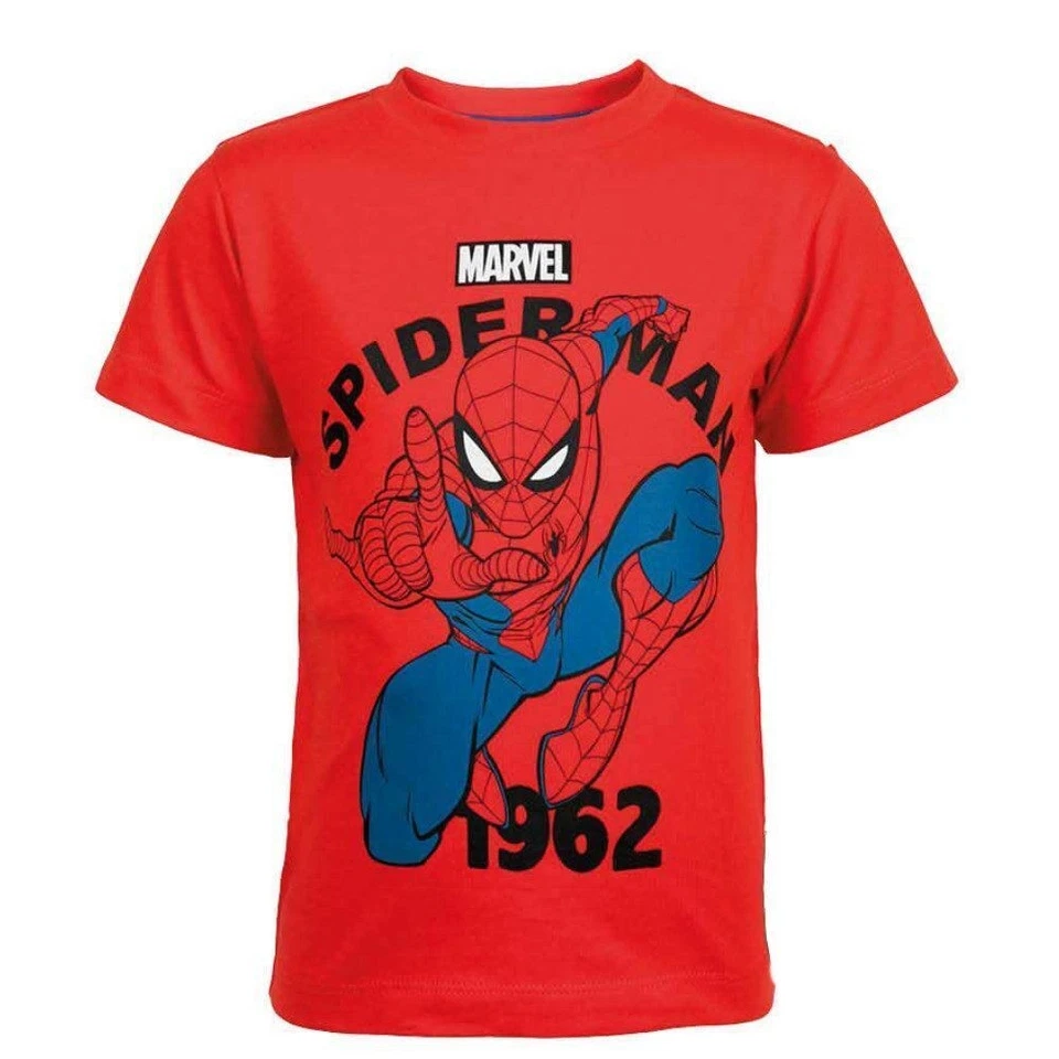 Marvel Spiderman T-Shirt Kurzarm Kinder Jungen Shirt 92-104 100% Baumwolle - Bild 1 von 4