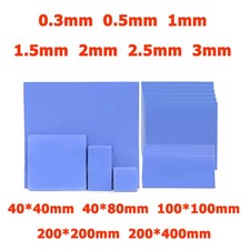 0.5mm - 3mm Thick GPU CPU Heatsink Cooling Thermal Conductive Silicone Pads Blue