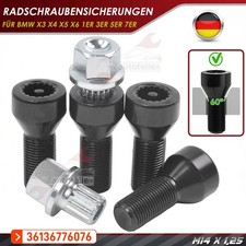 F. BMW Radsicherungsschrauben Felgenschlösser Set M14x1,25 Kegelbund 36136776076